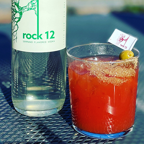 Rock 12 Serrano Infused Vodka, Bloody Mary